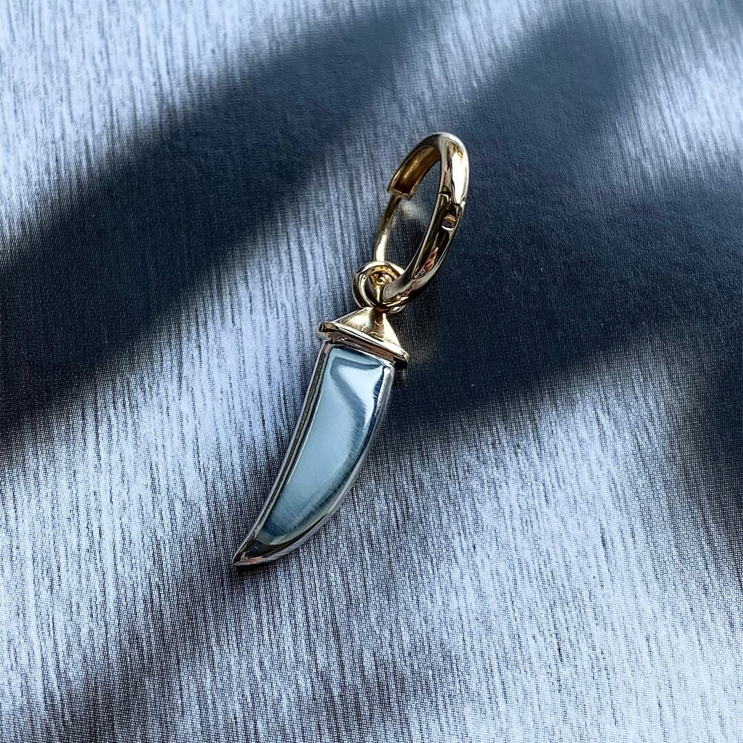 EARRING "CHILI" / SILVER & SOLID YELLOW GOLD