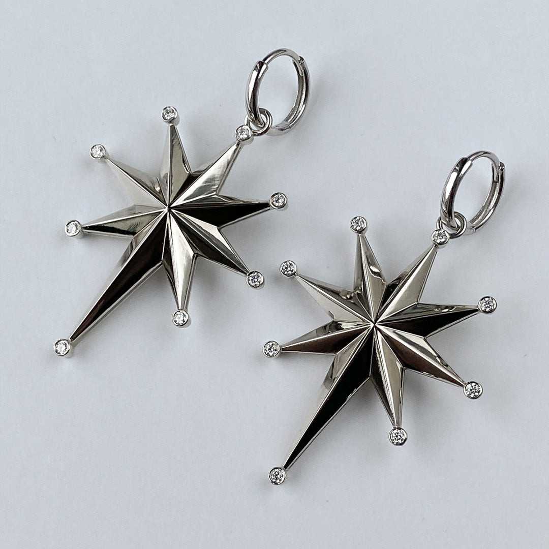 EARRINGS "STAR OF BETHLEHEM" WITH CZ / SILVER