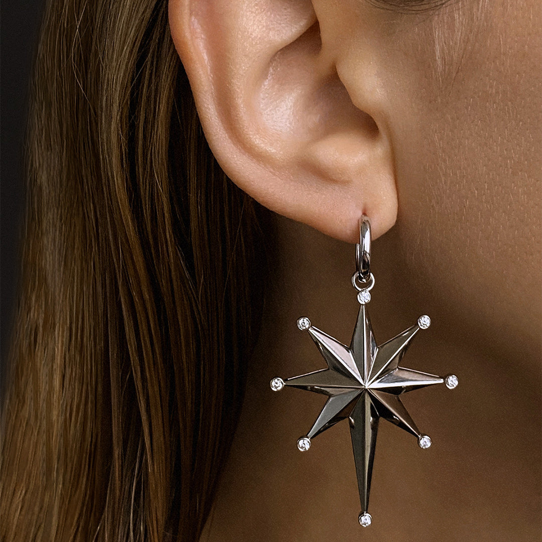 EARRINGS "STAR OF BETHLEHEM" WITH CZ / SILVER