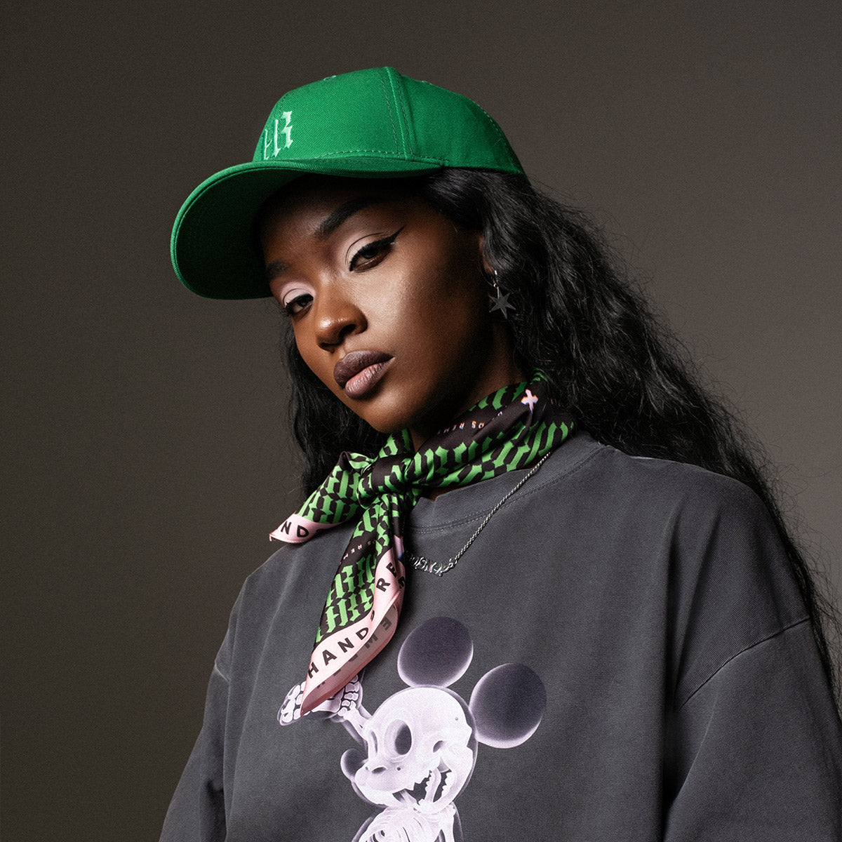 BASEBALL CAP GREEN | GOTHIC LOGO