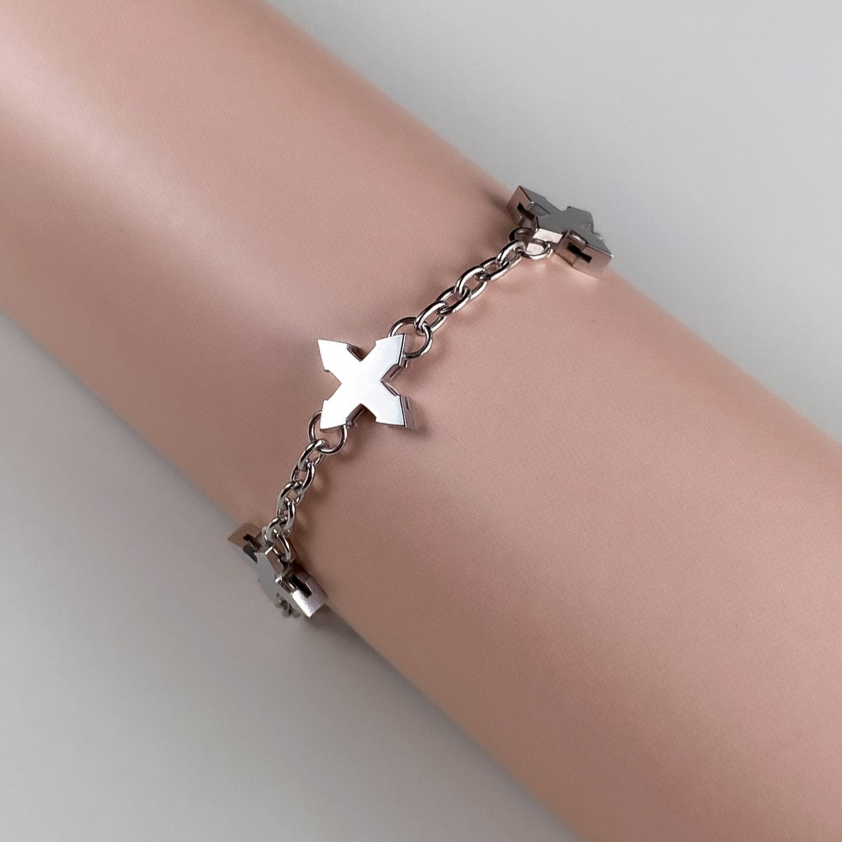 CHAIN BRACELET "FIVE STARS" / SILVER