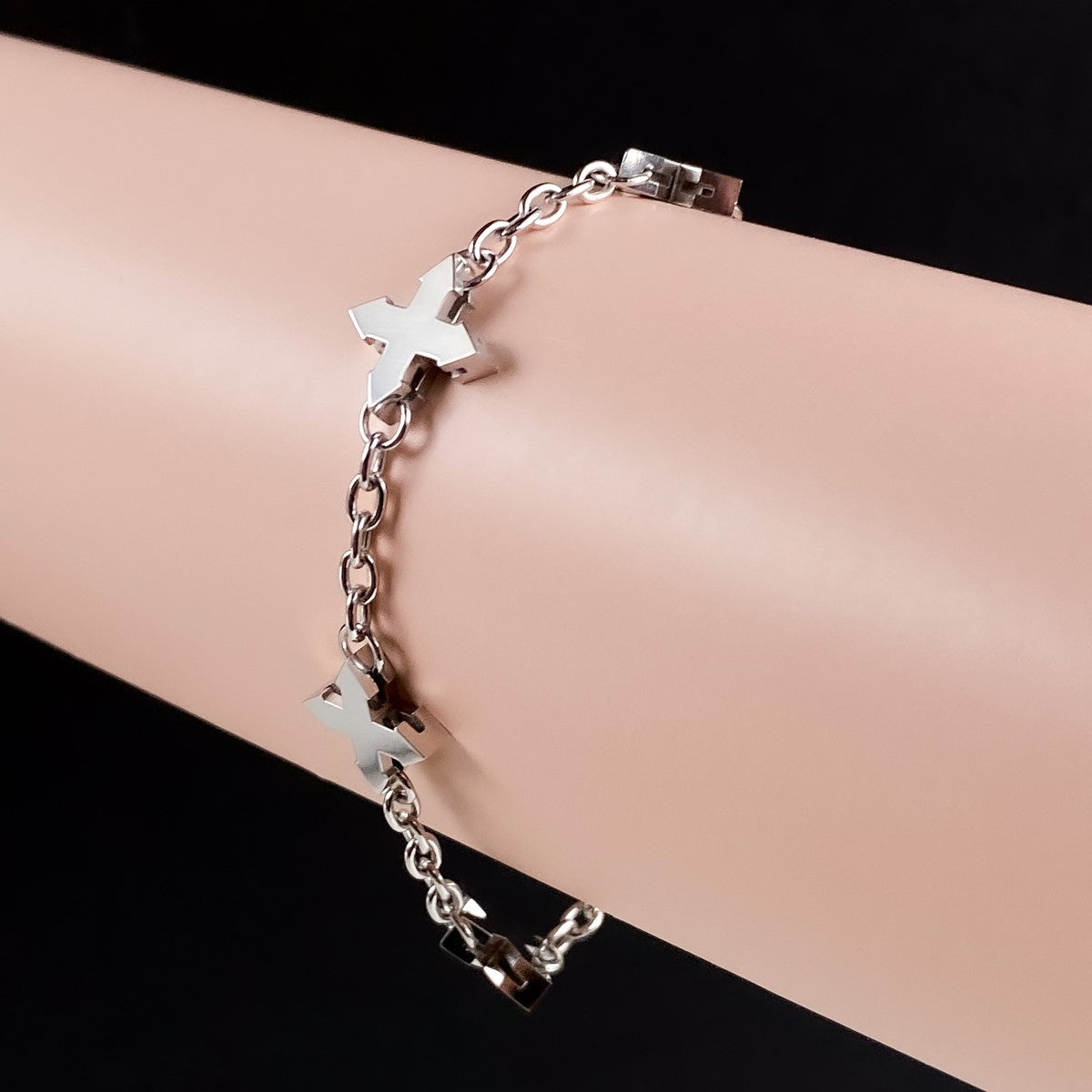 CHAIN BRACELET "FIVE STARS" / SILVER