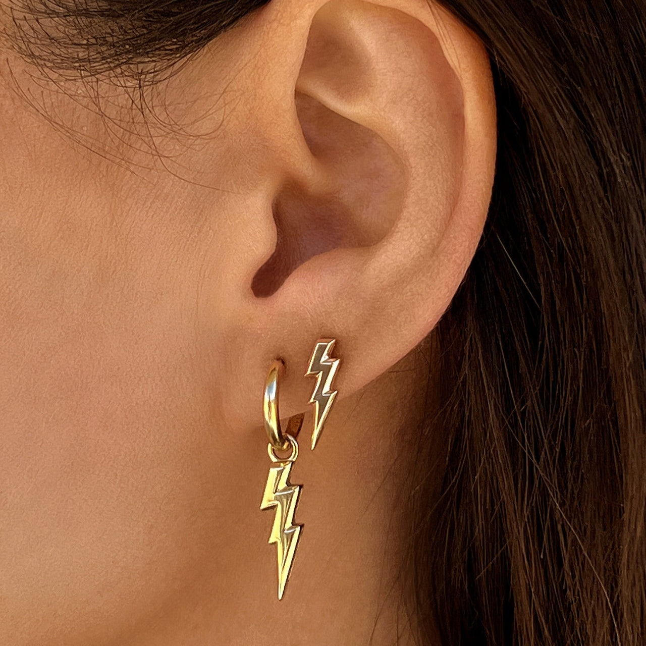 EARRING "LIGHTNING" / SOLID GOLD