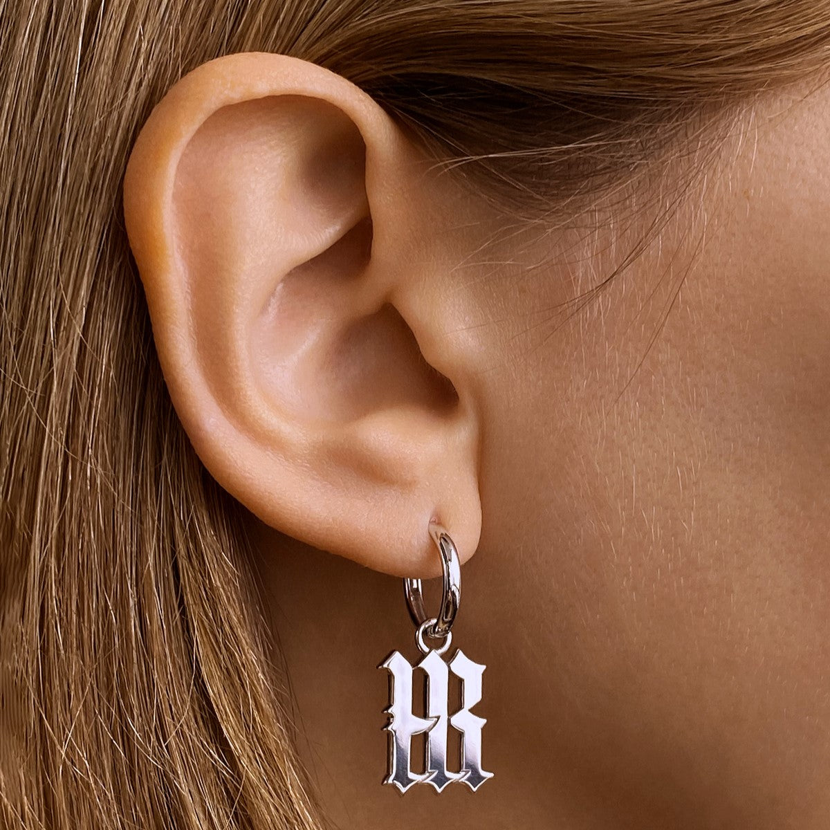 EARRING "GOTHIC LOGO" / SILVER