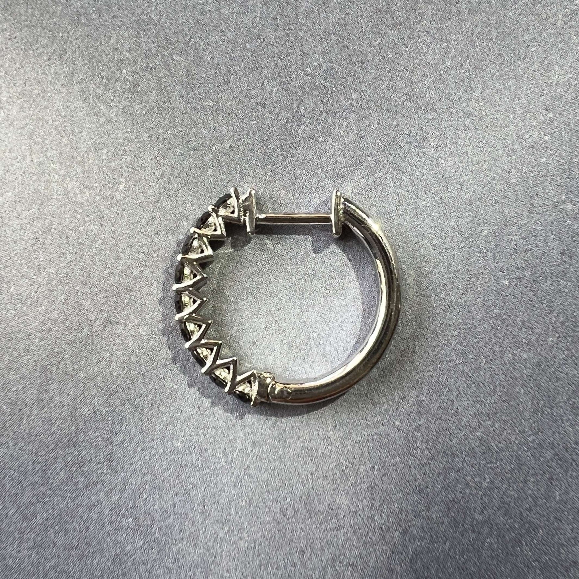 HOOP EARRING "ARCHES" WITH BLACK DIAMONDS / SOLID GOLD