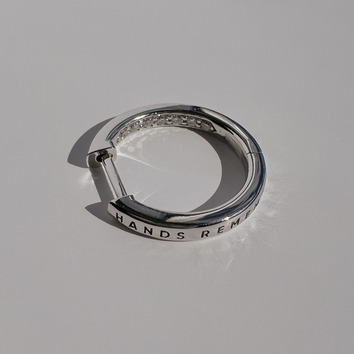 HOOP EARRING "MEMORIES" WITH MOISSANITE | SILVER