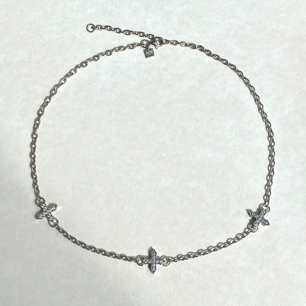 NECKLACE "THREE STARS "GLOW" WITH MOISSANITE / SILVER