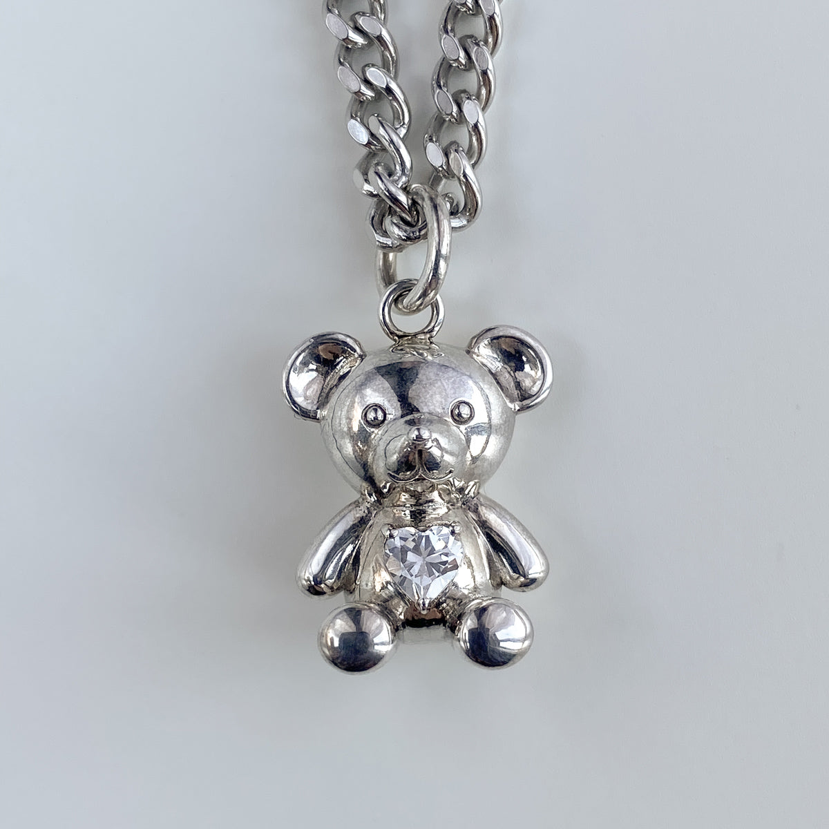 PENDANT "TEDDY BEAR" ON A CHAIN | SILVER