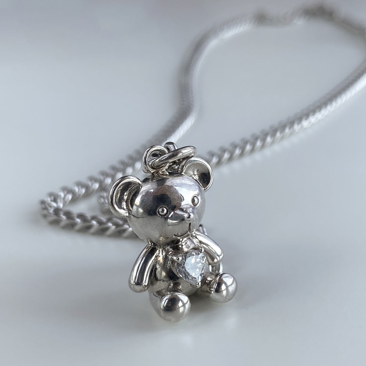 PENDANT "TEDDY BEAR" ON A CHAIN | SILVER