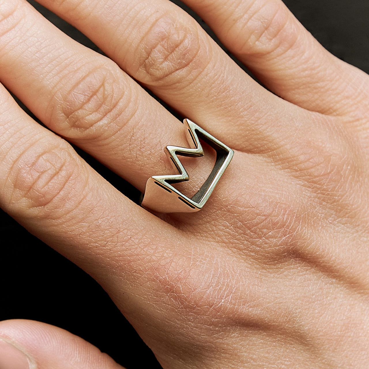 RING "CROWN" / SILVER & SOLID GOLD