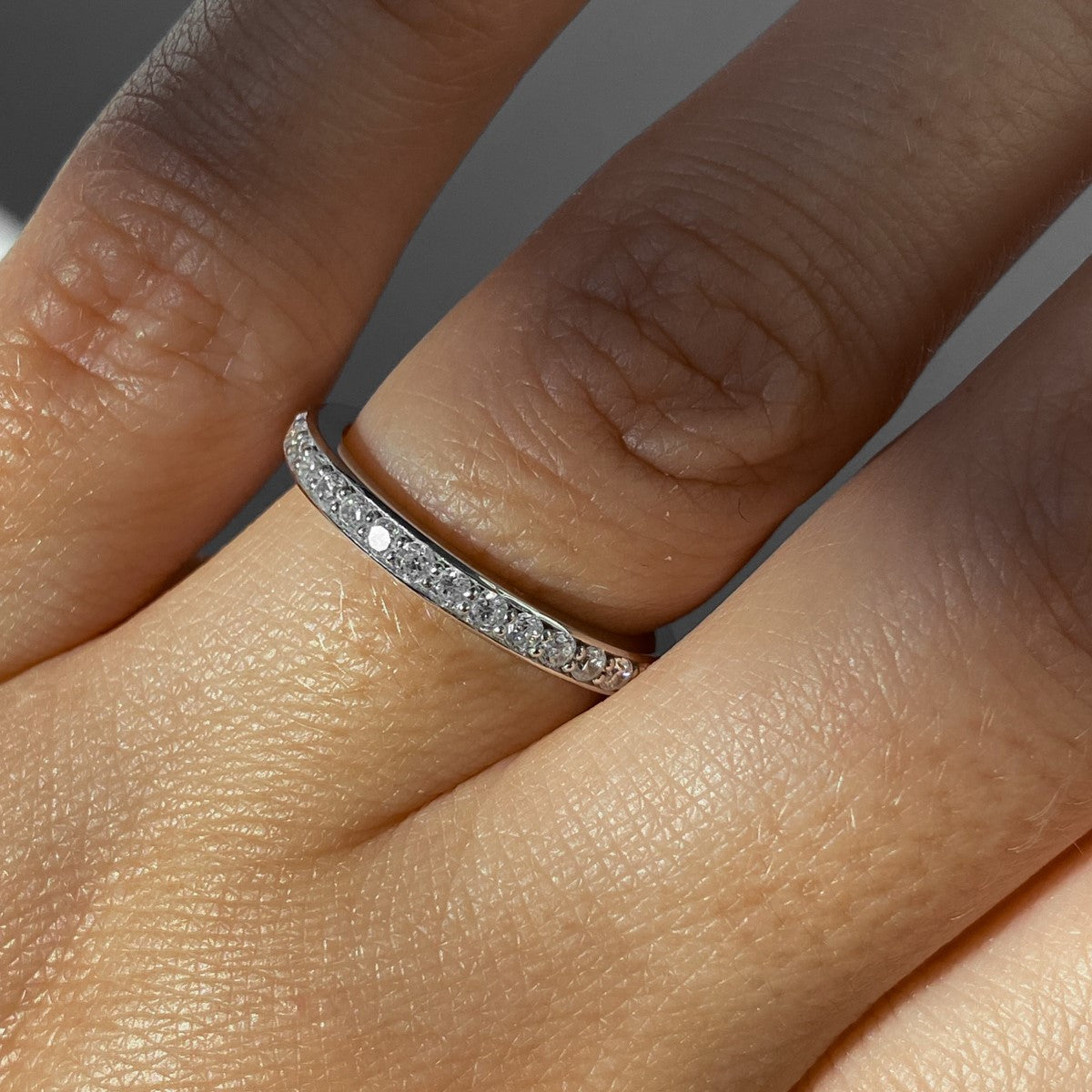 RING "MEMORIES" WITH A FULL CIRCLE OF MOISSANITE | SILVER