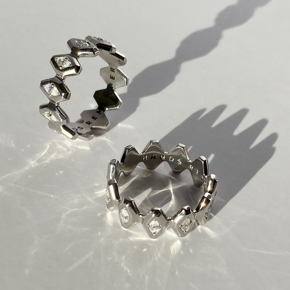 RING "SCALES" WITH MOISSANITE | SILVER