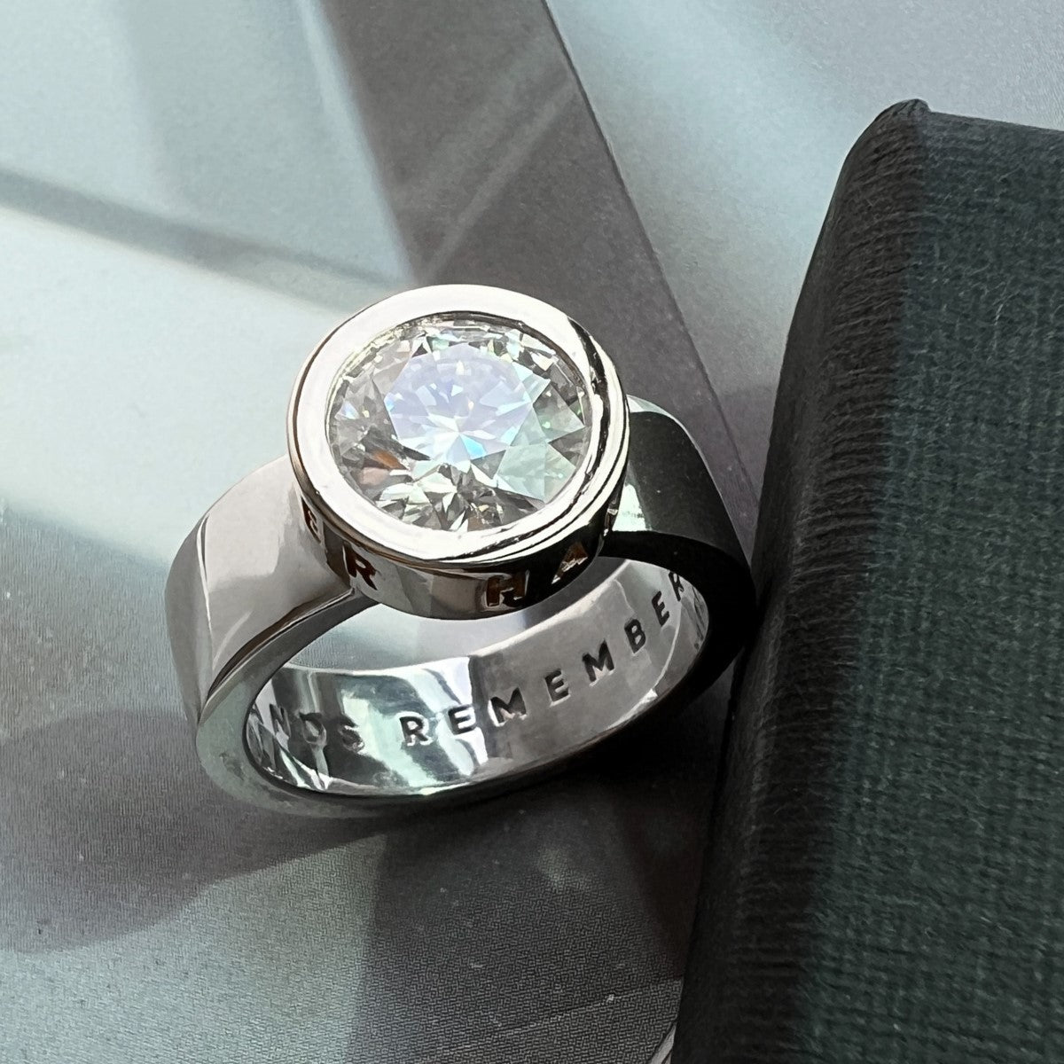 RING "STONE BALL" WITH MOISSANITE / SILVER