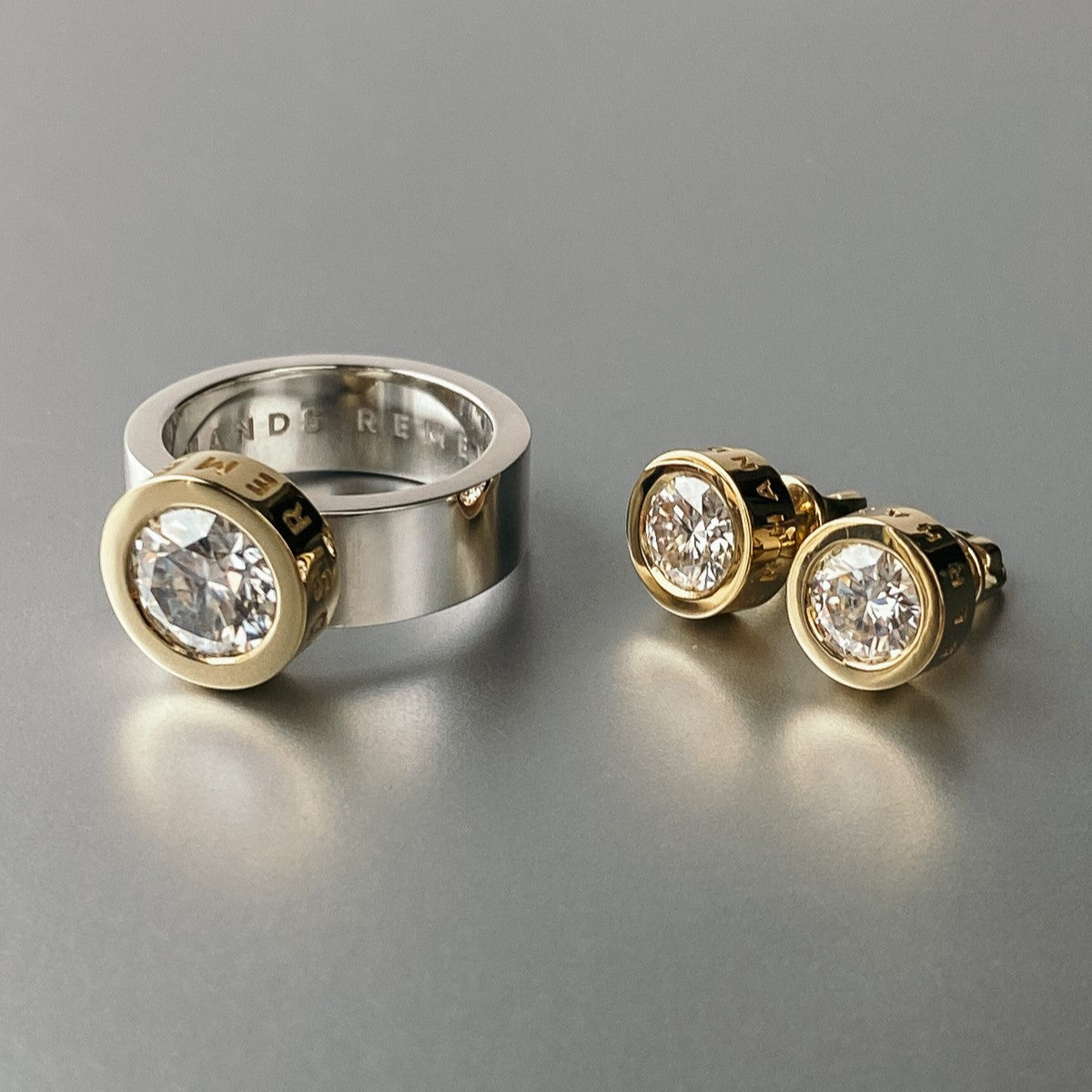 SET "STONE BALL" WITH MOISSANITE | SOLID GOLD & SILVER