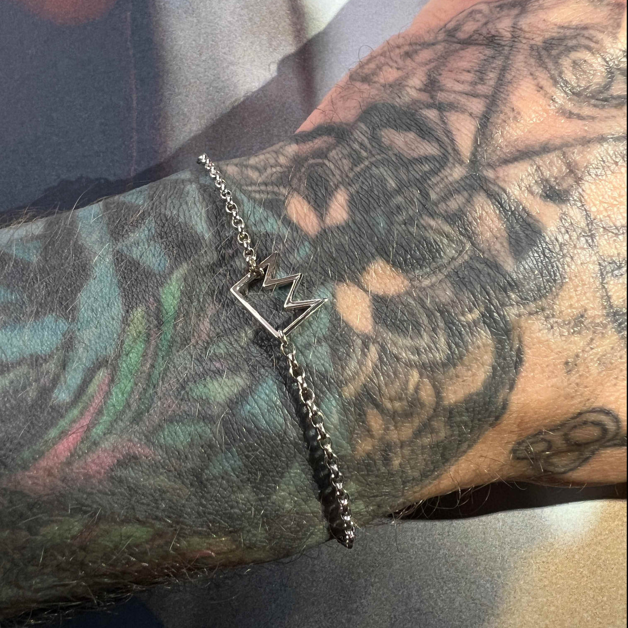 CHAIN BRACELET "CROWN" / SILVER