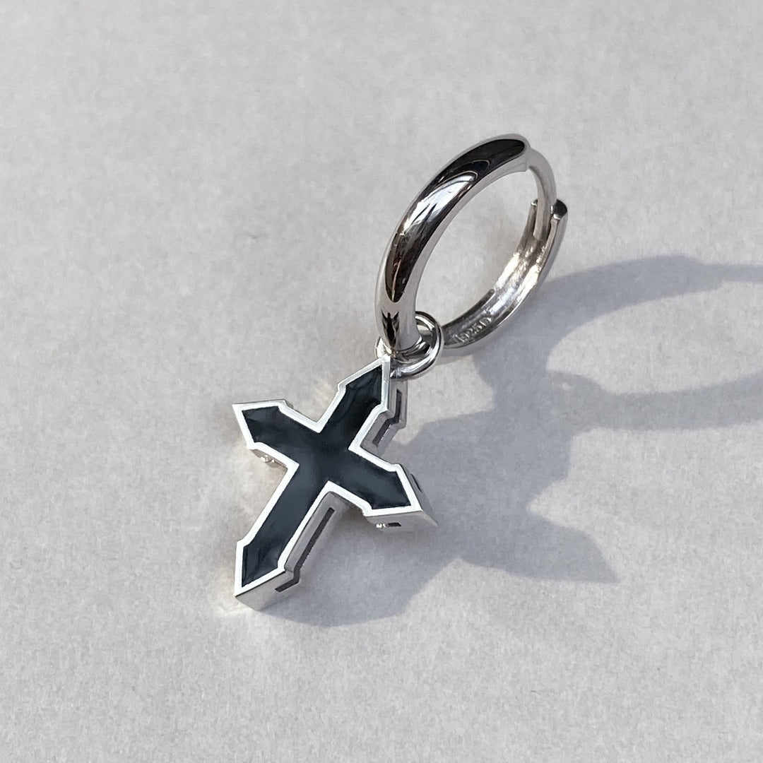 EARRING CROSS “MARMI” / SILVER & COLORED ENAMEL