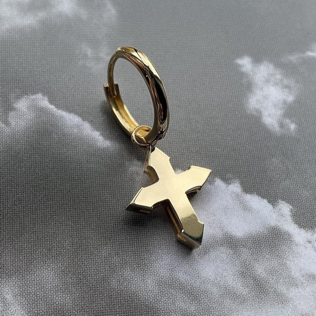 EARRING CROSS "CARRER MAJOR" / SOLID GOLD