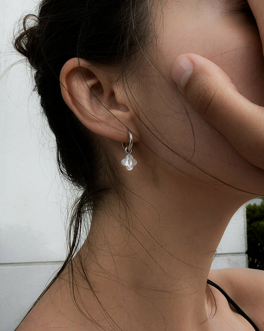 EARRING "CLOVER" WITH MOTHER-OF-PEARL | SILVER