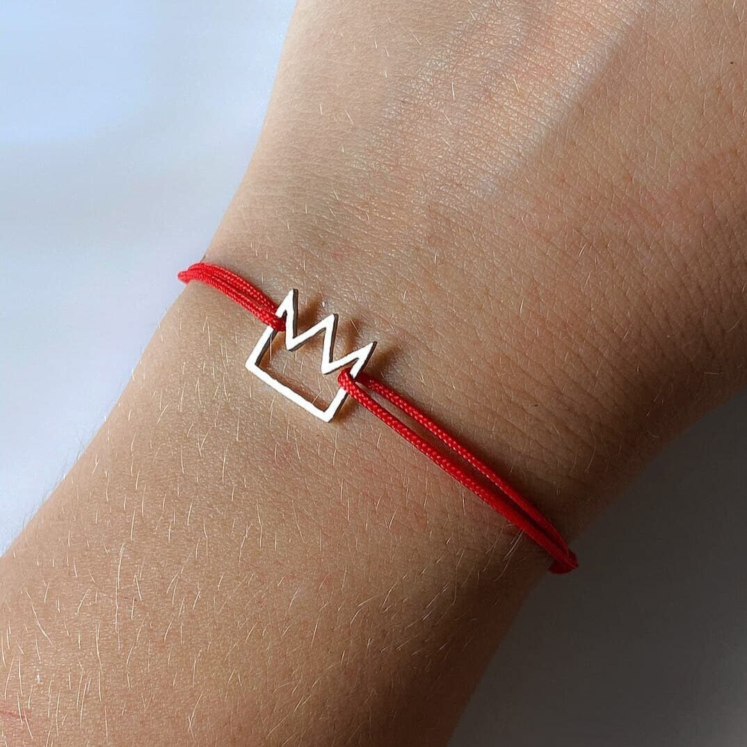 CORD BRACELET "CROWN" / SILVER