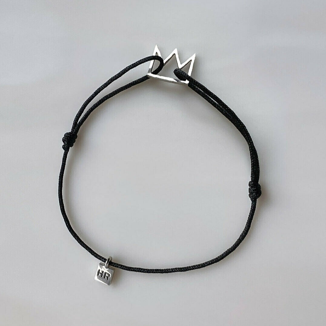 CORD BRACELET "CROWN" / SILVER