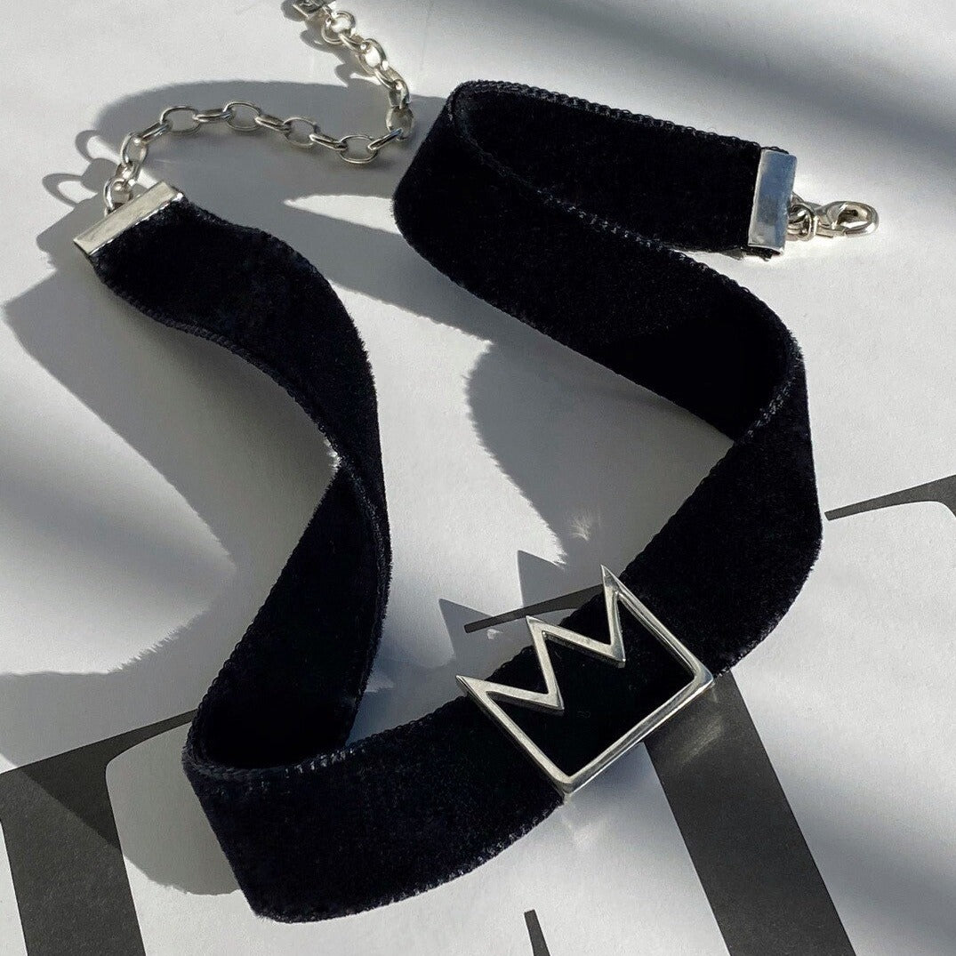 CHOKER "CROWN" / SILVER