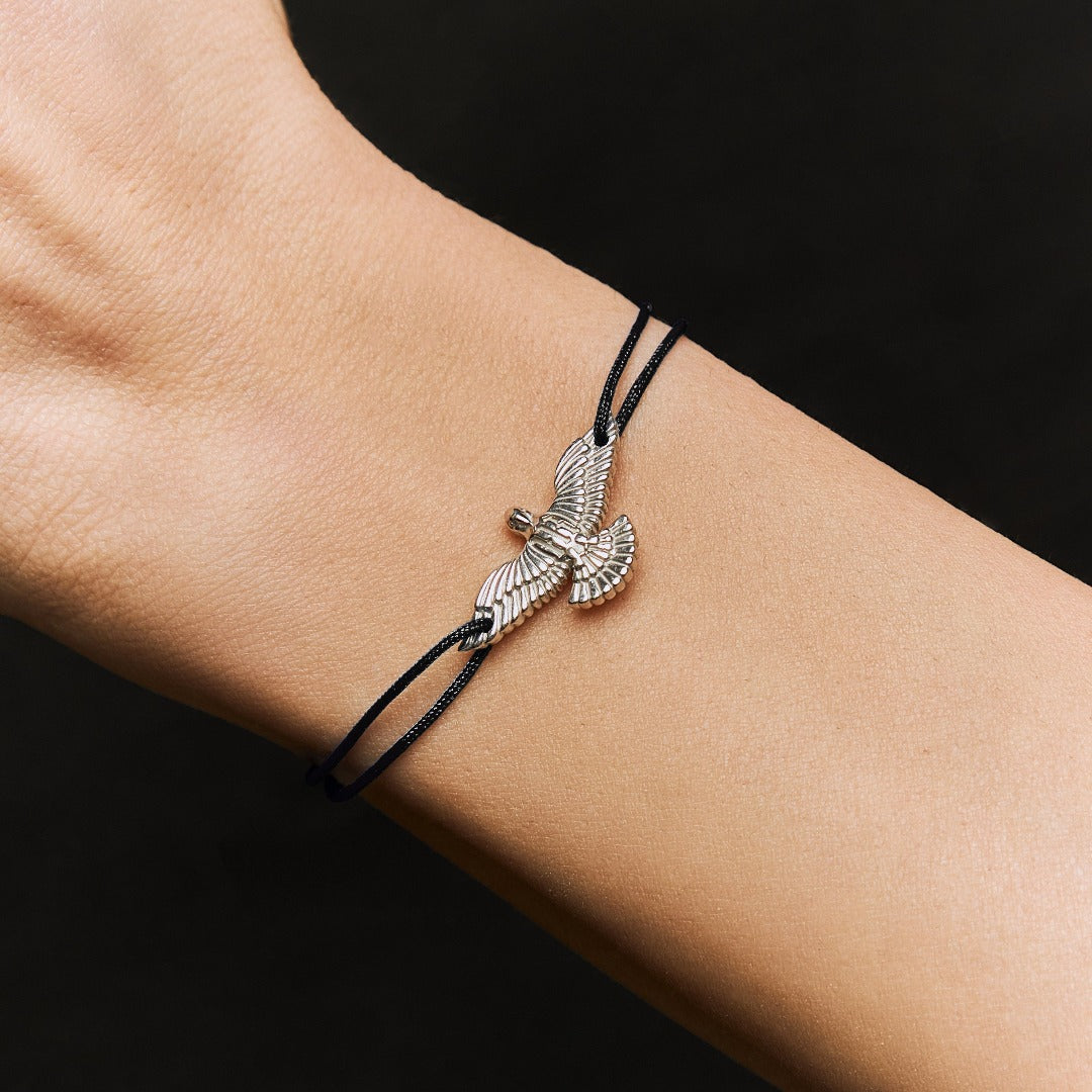 CORD BRACELET "DOVE" / SILVER