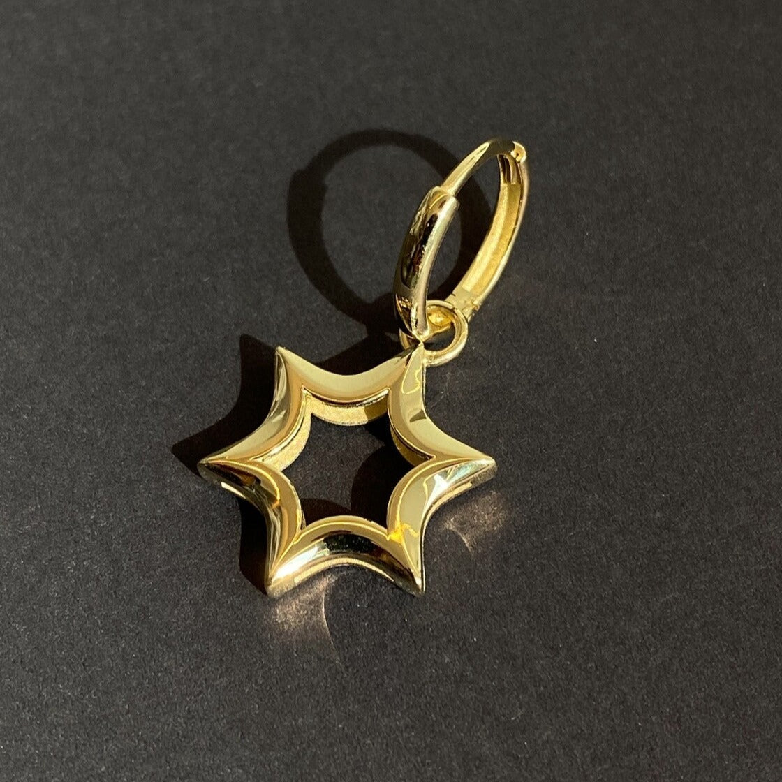 EARRING "STAR OF DAVID" / SOLID GOLD
