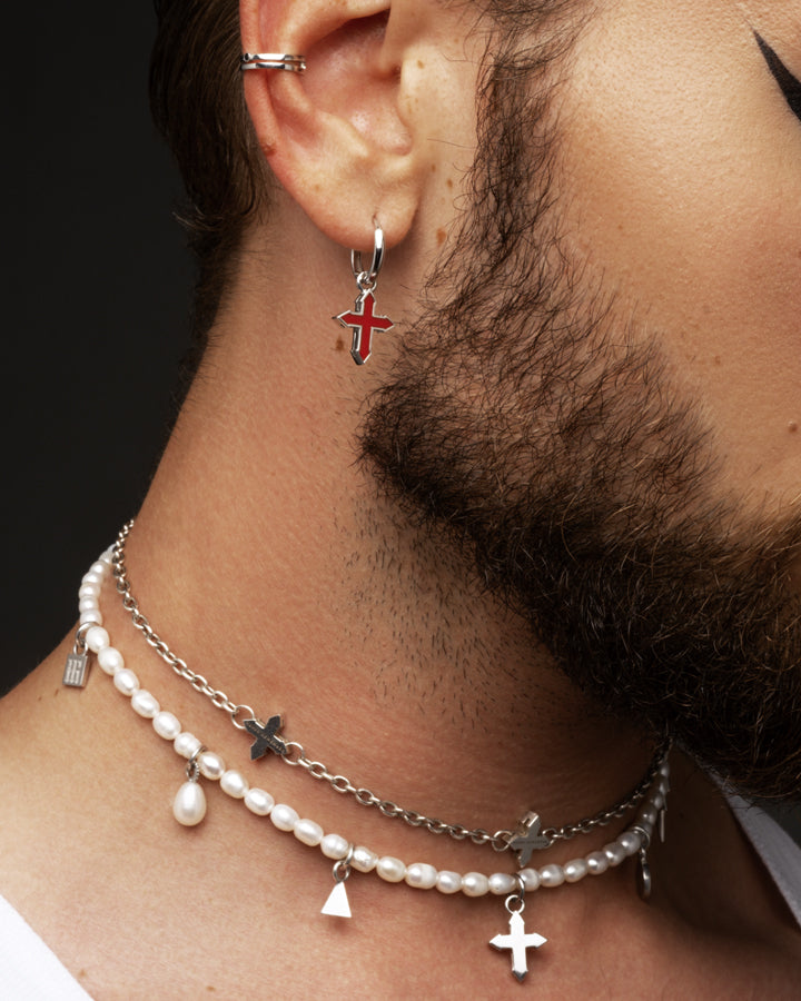 CHOKER "222" WITH SPANISH CROSS / SILVER