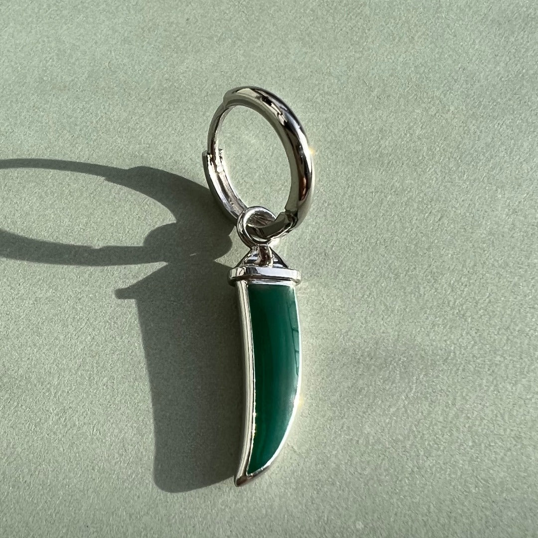 EARRING "HOT CHILI'/ SILVER & COLORED ENAMEL