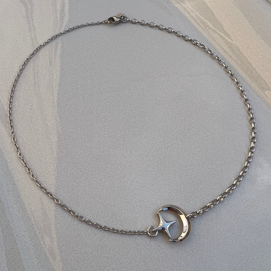 NECKLACE "CRESCENT & STAR" / SILVER