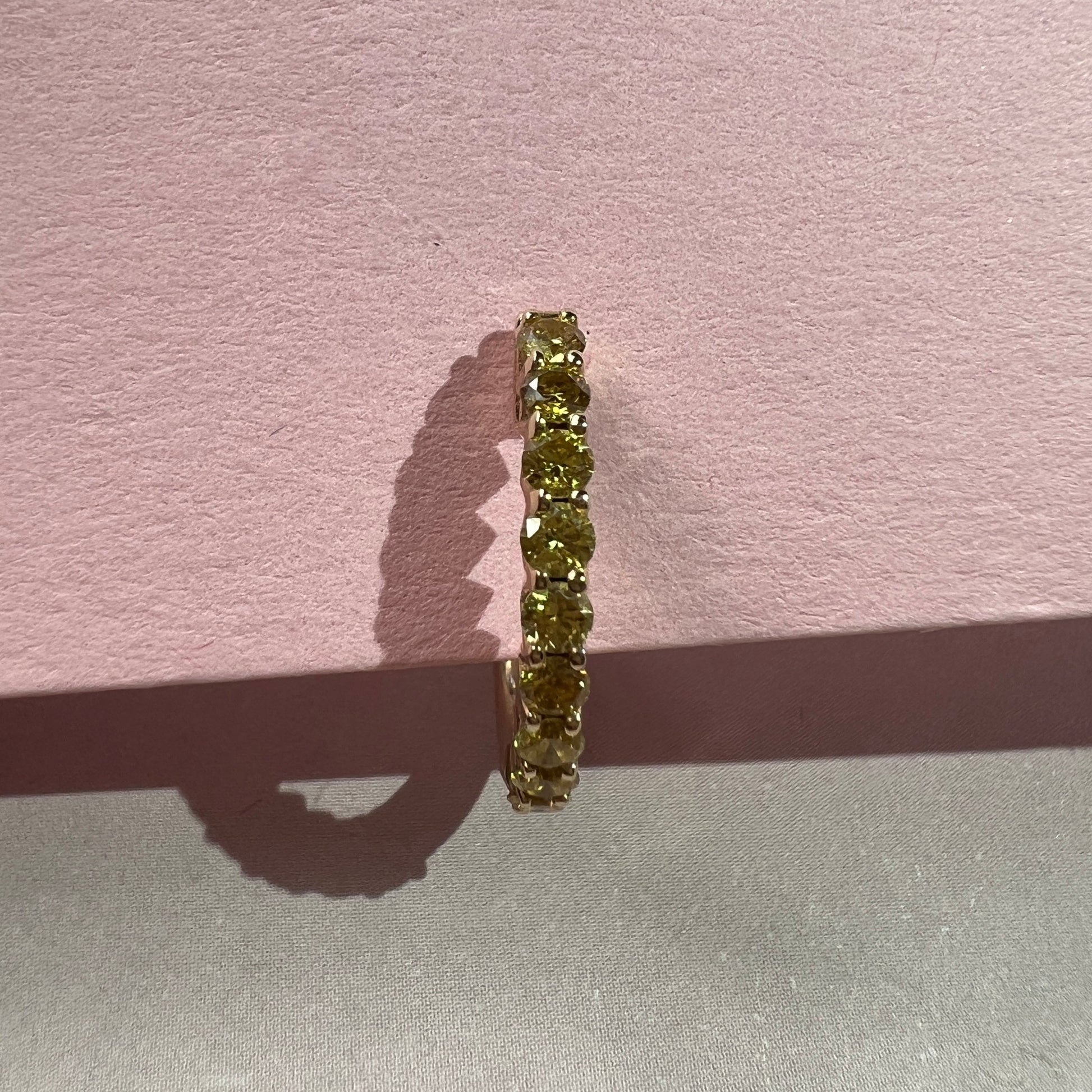 HOOP EARRING "ARCHES" WITH ROYAL YELLOW DIAMONDS / SOLID GOLD
