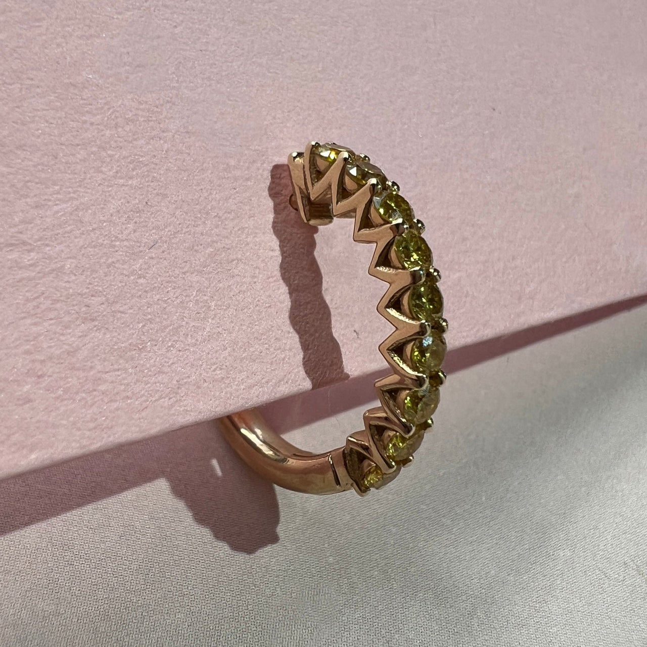 HOOP EARRING "ARCHES" WITH ROYAL YELLOW DIAMONDS / SOLID GOLD