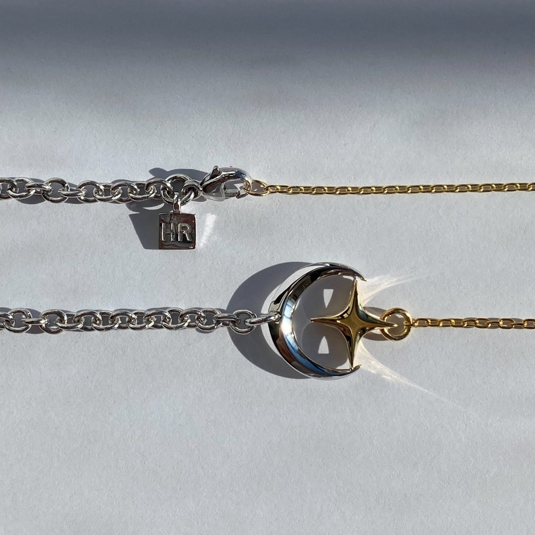 NECKLACE "CRESCENT & STAR" / SOLID GOLD