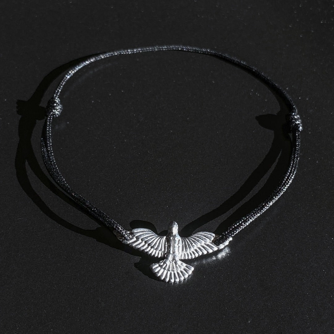 CORD BRACELET "DOVE" / SILVER
