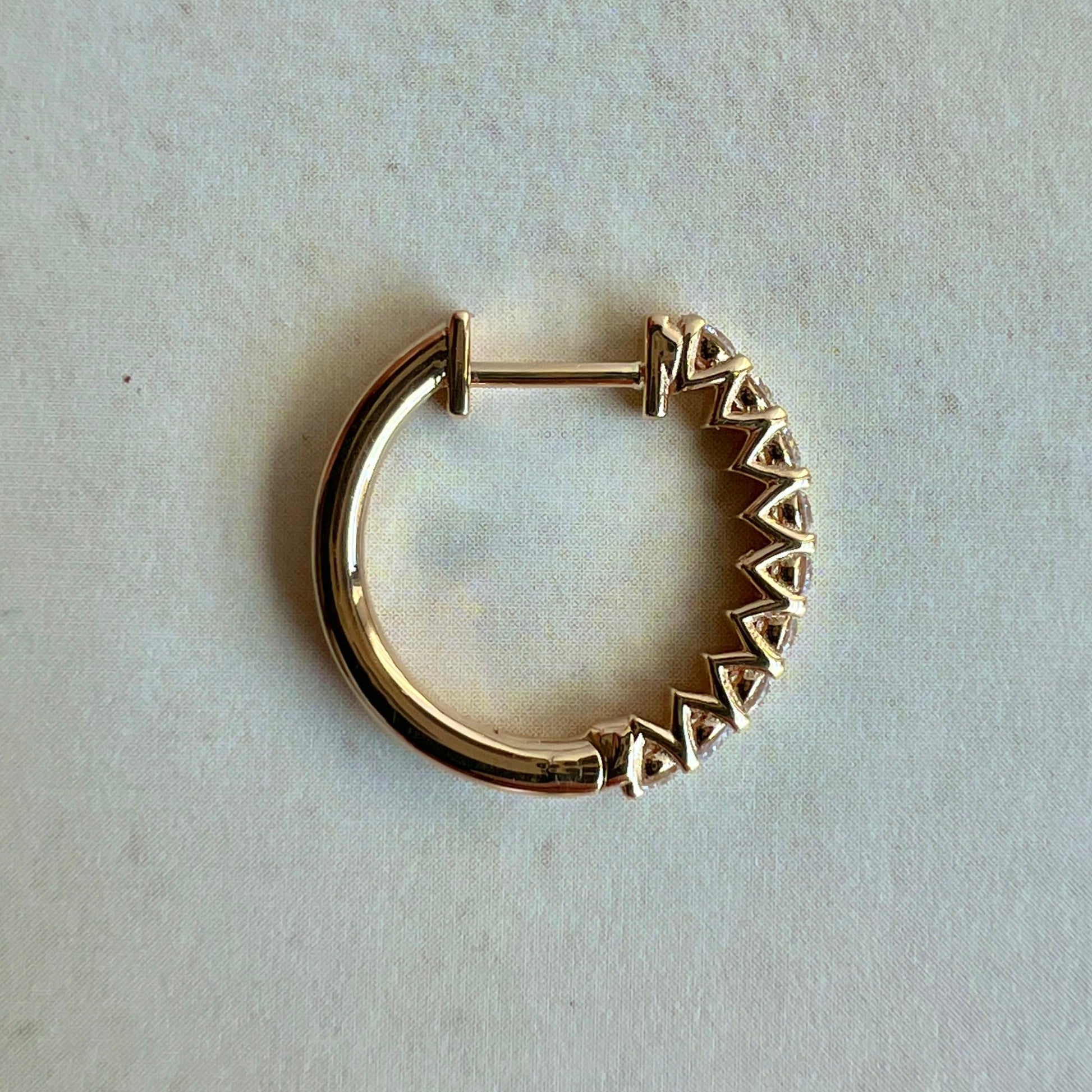 HOOP EARRING "ARCHES" WITH WHITE DIAMONDS / SOLID GOLD