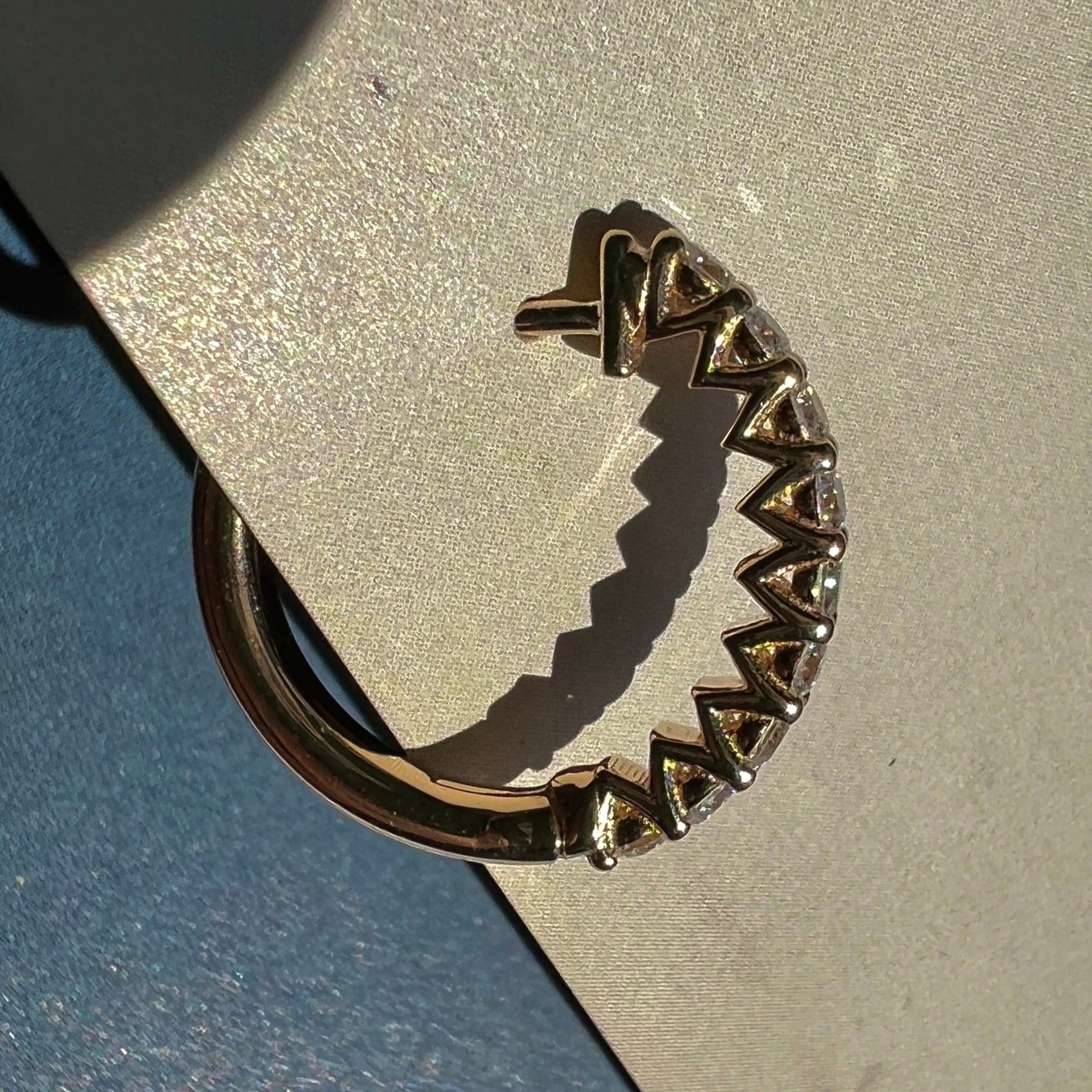 HOOP EARRING "ARCHES" WITH WHITE DIAMONDS / SOLID GOLD
