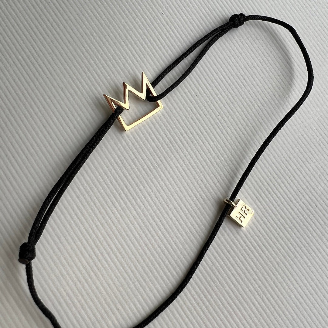 CORD BRACELET "CROWN" / SOLID GOLD