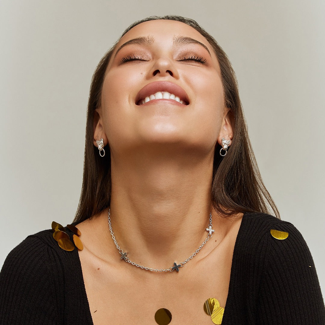 NECKLACE "THREE STARS" / SILVER