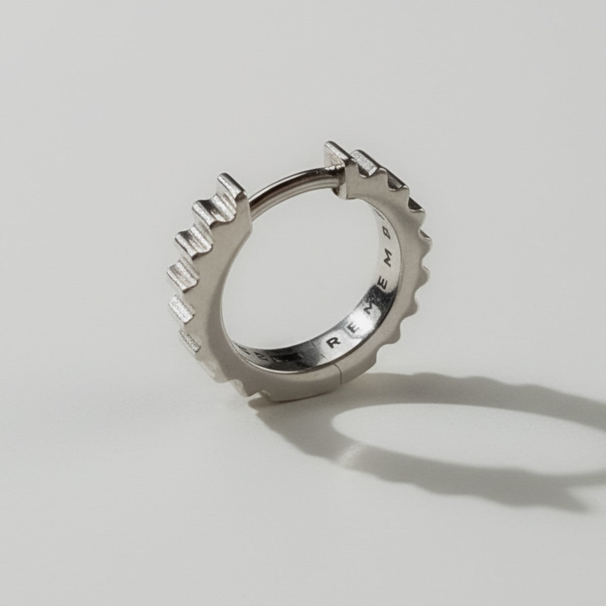 HOOP EARRING "GEARS OF TIME" MINI | SILVER