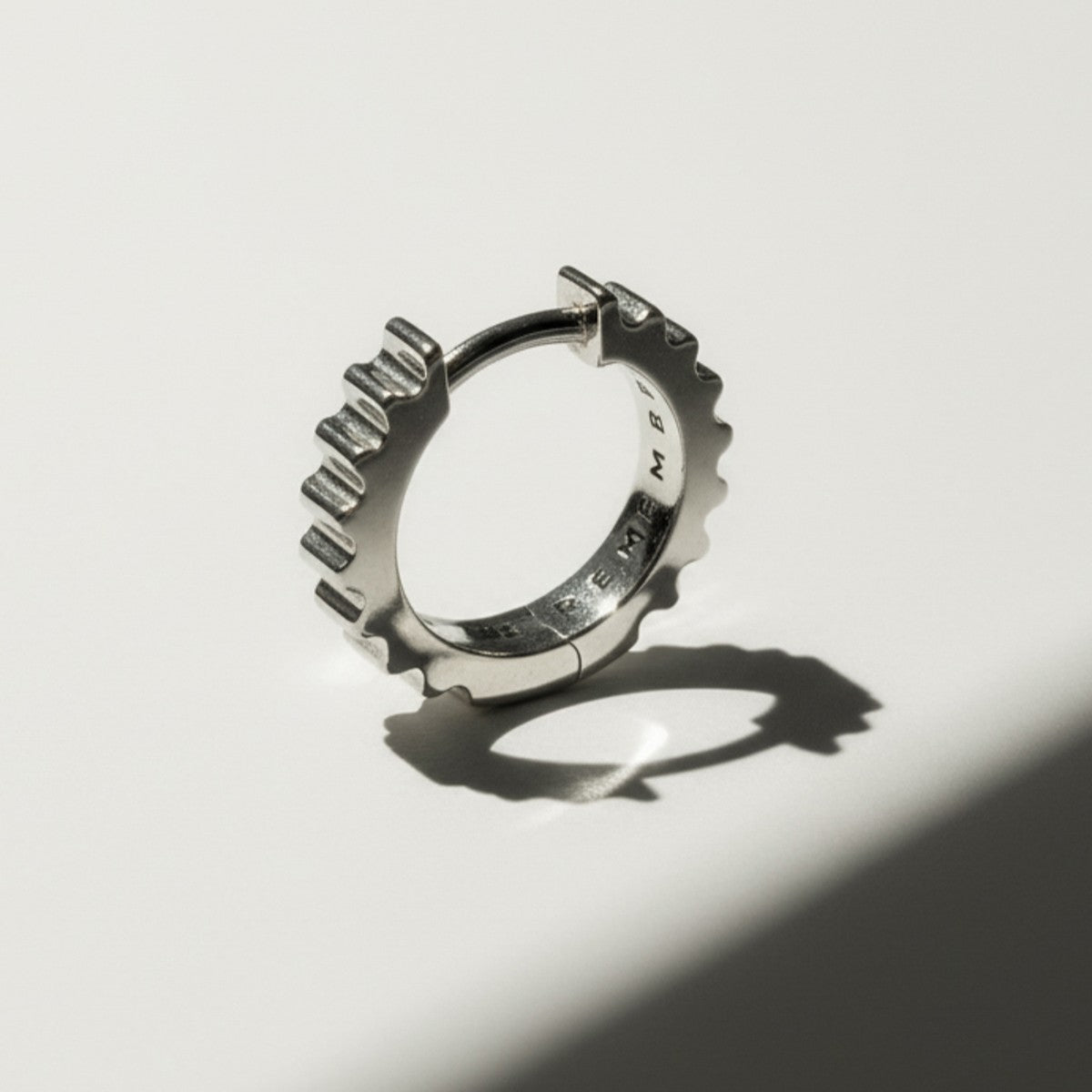 HOOP EARRING "GEARS OF TIME" MINI | SILVER