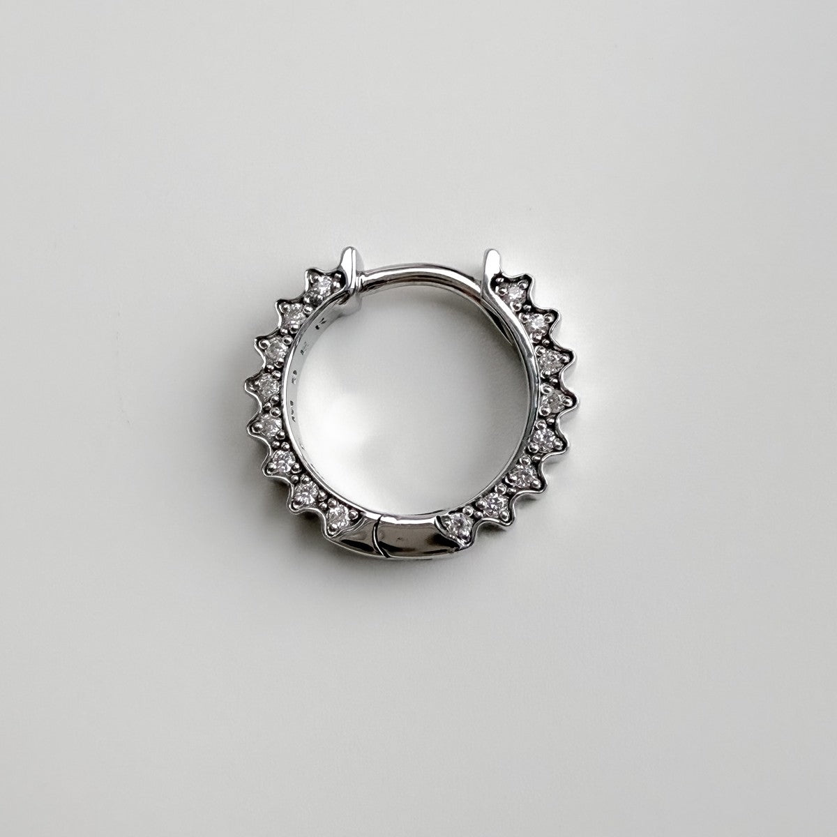 HOOP EARRING "GEARS OF TIME" MINI WITH MOISSANITE | SILVER