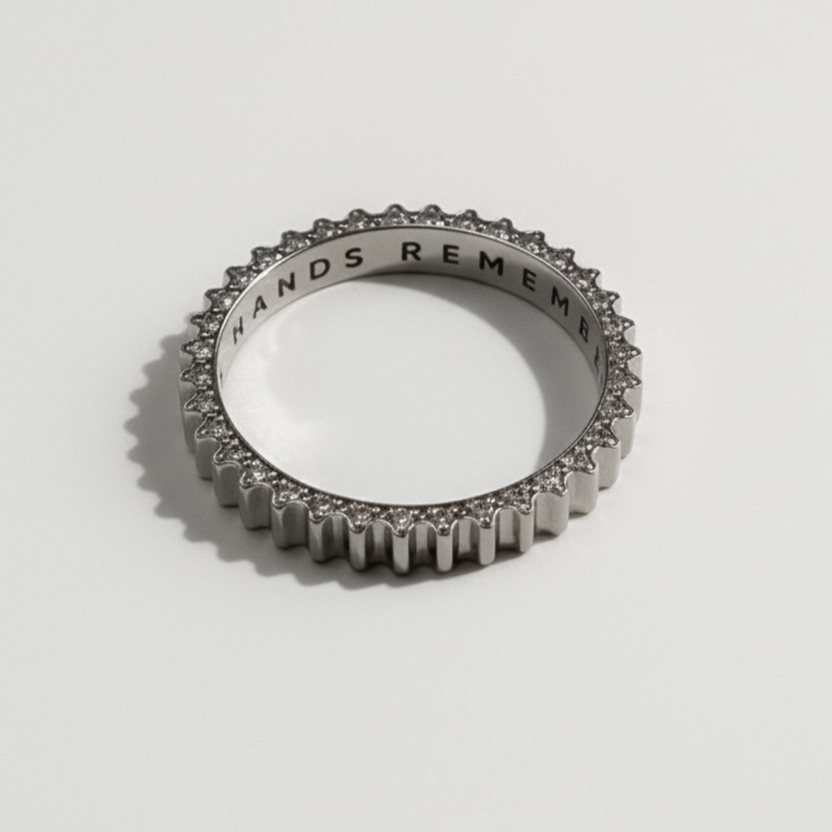 RING "GEARS OF TIME" WITH MOISSANITE ON BOTH SIDES | SILVER