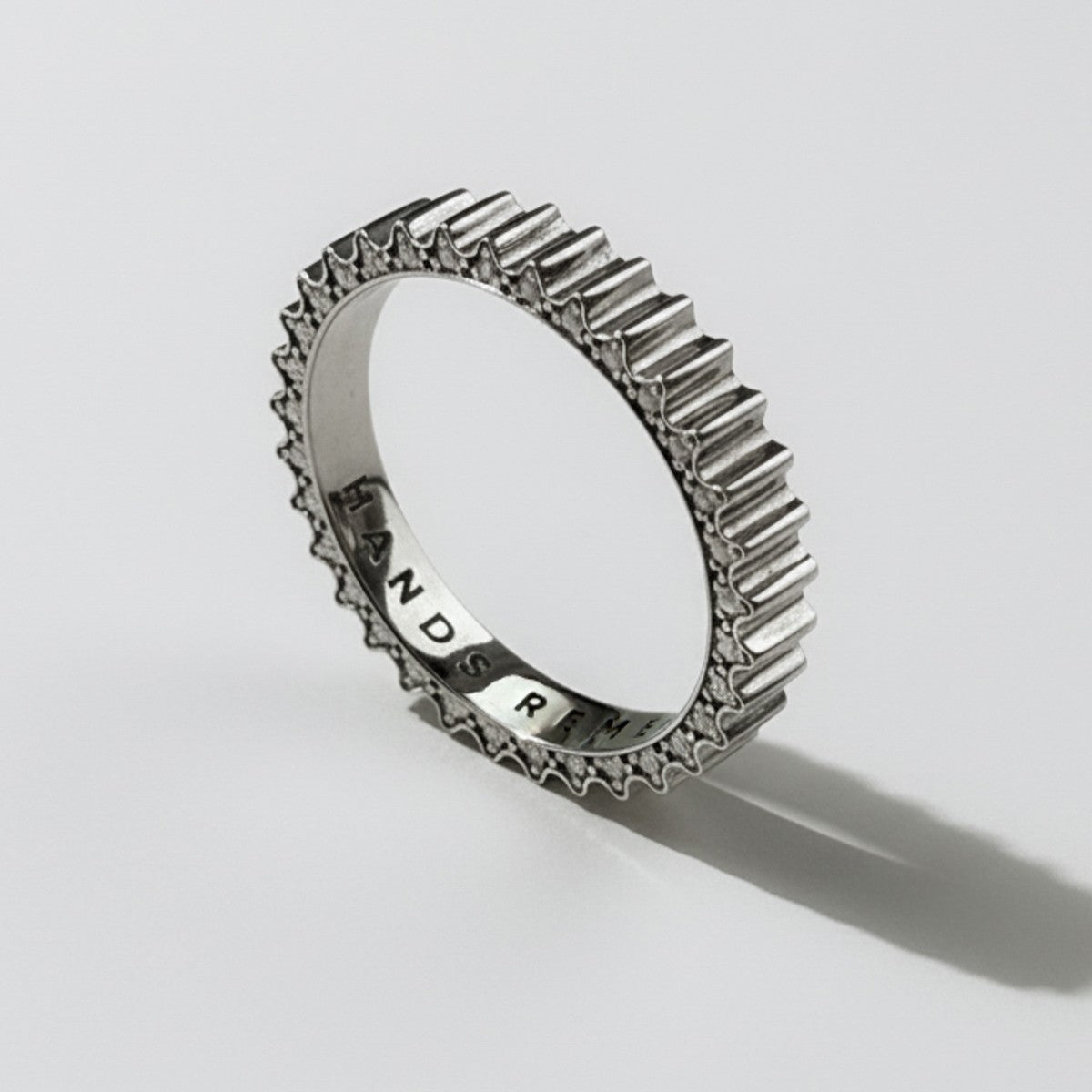 RING "GEARS OF TIME" WITH MOISSANITE ON BOTH SIDES | SILVER