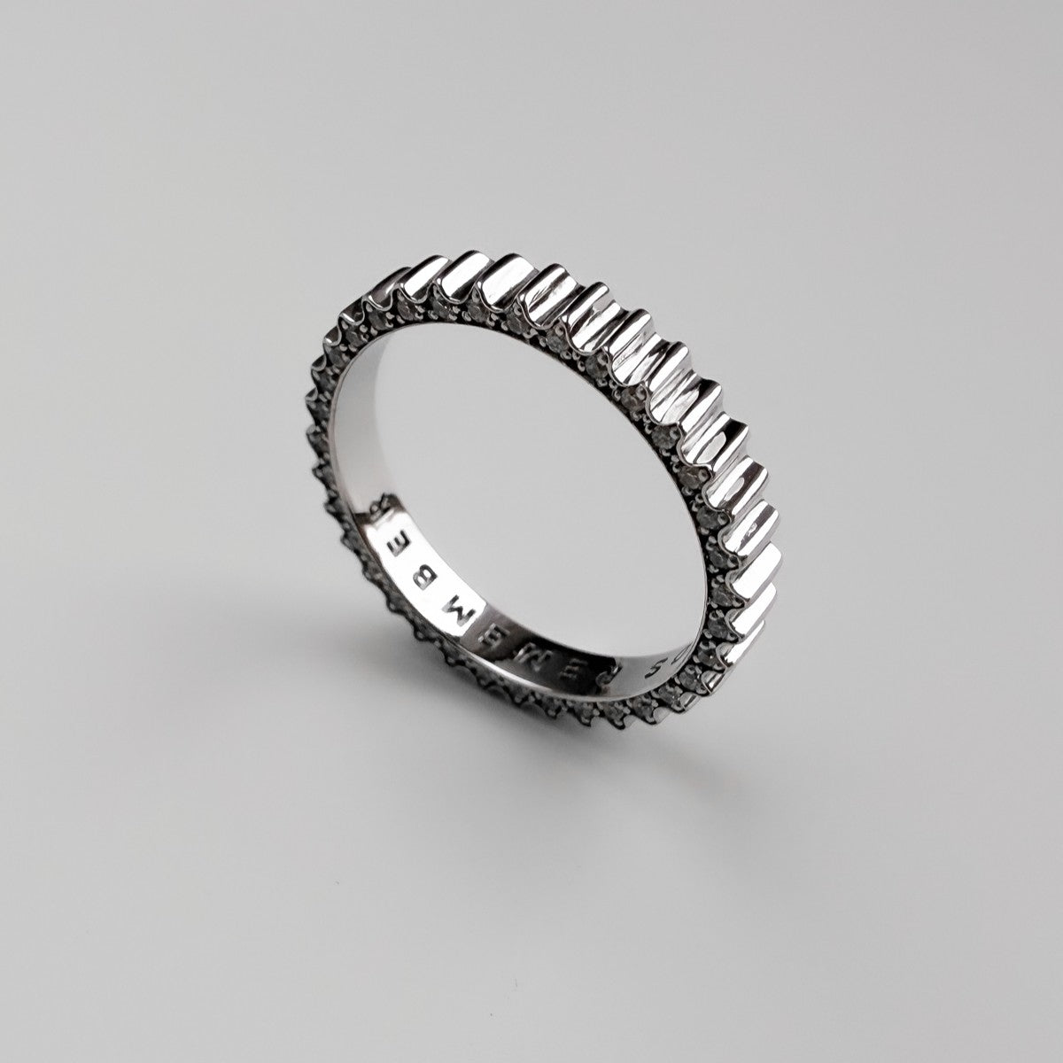 RING "GEARS OF TIME" WITH MOISSANITE ON BOTH SIDES | SILVER