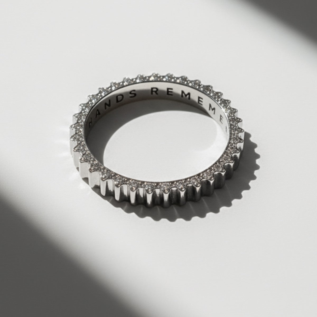 RING "GEARS OF TIME" WITH MOISSANITE ON ONE SIDE | SILVER