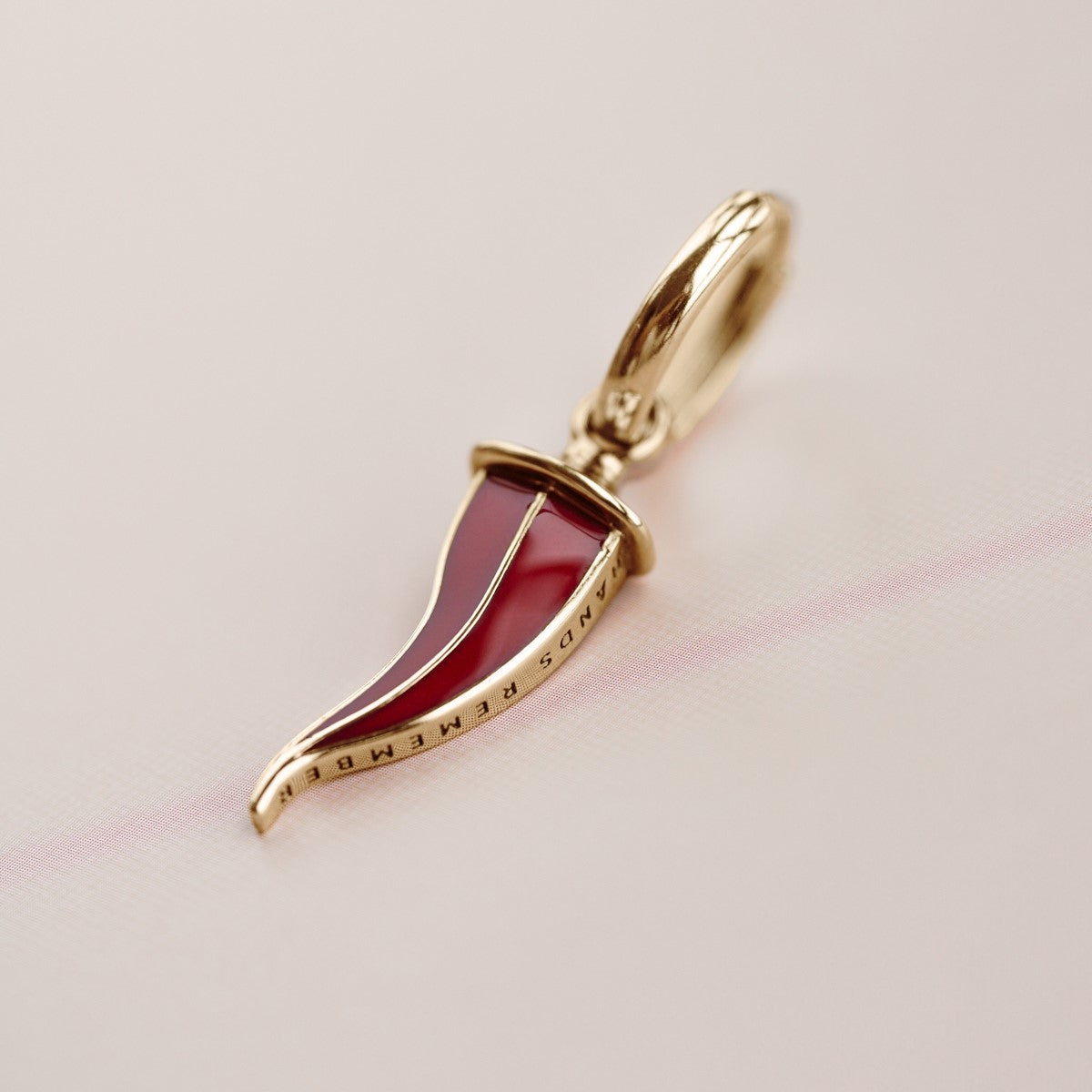 EARRING "LUCKY FLAME" WITH RED ENAMEL / GOLD