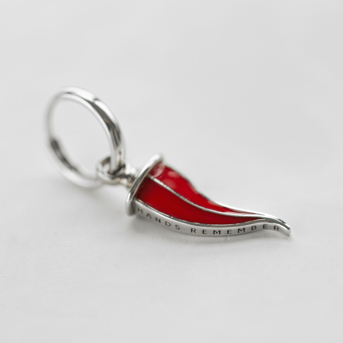 EARRING "LUCKY FLAME" WITH RED ENAMEL / SILVER