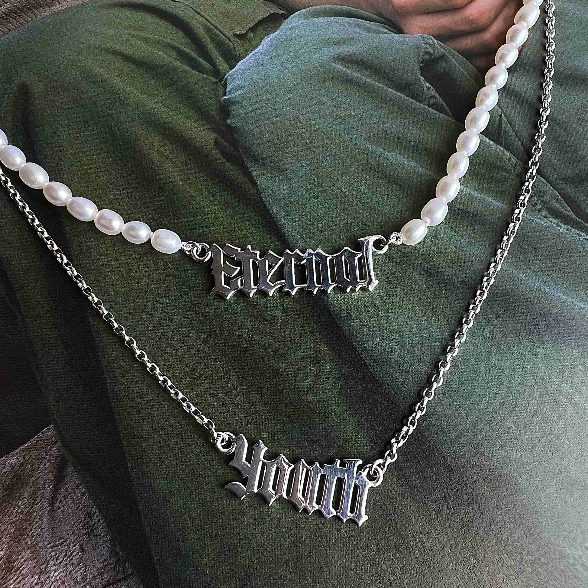 PEARL NECKLACE "ETERNAL" / SILVER