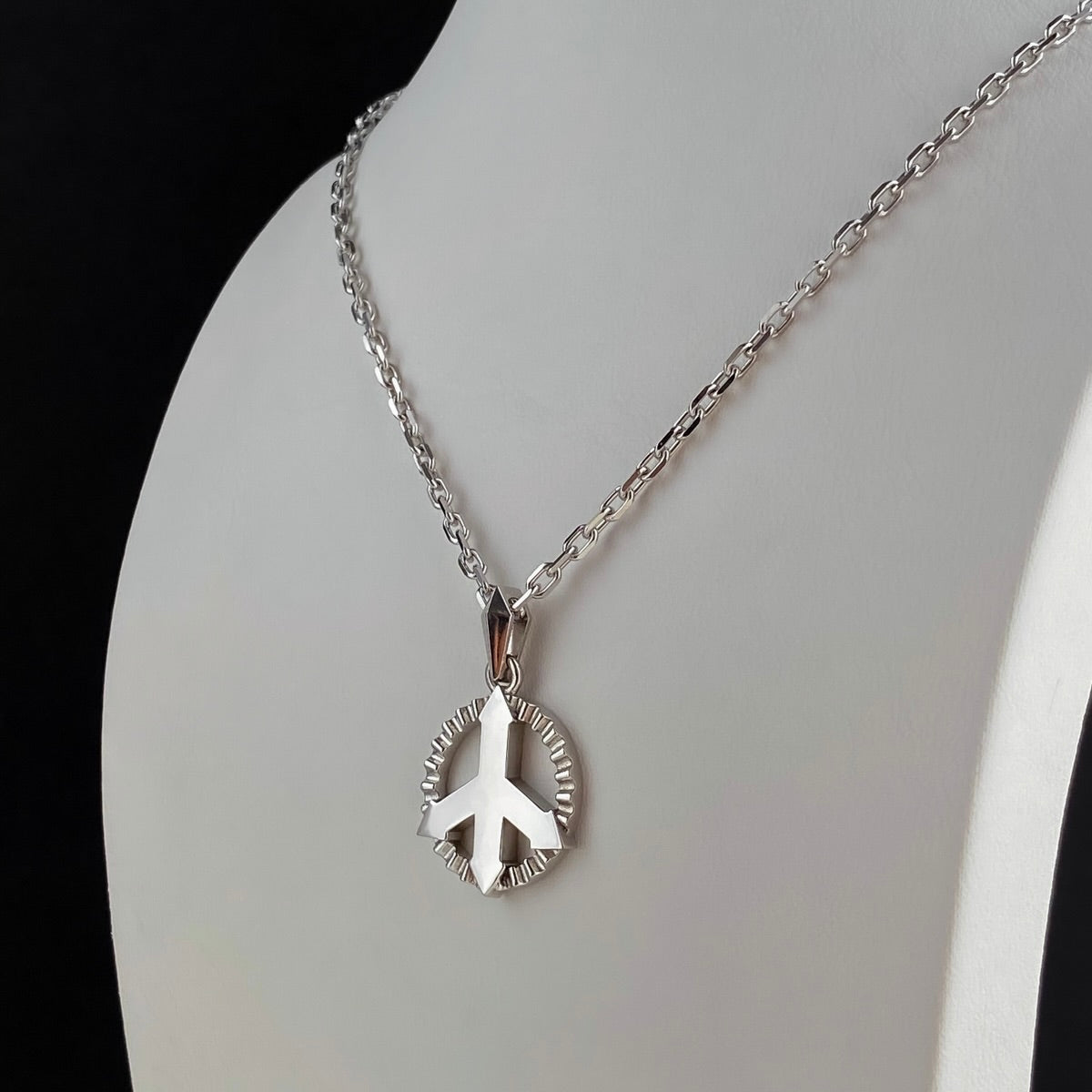 PENDANT "PACIFIC"  WITH FLUTED BEZEL ON A CHAIN | SILVER