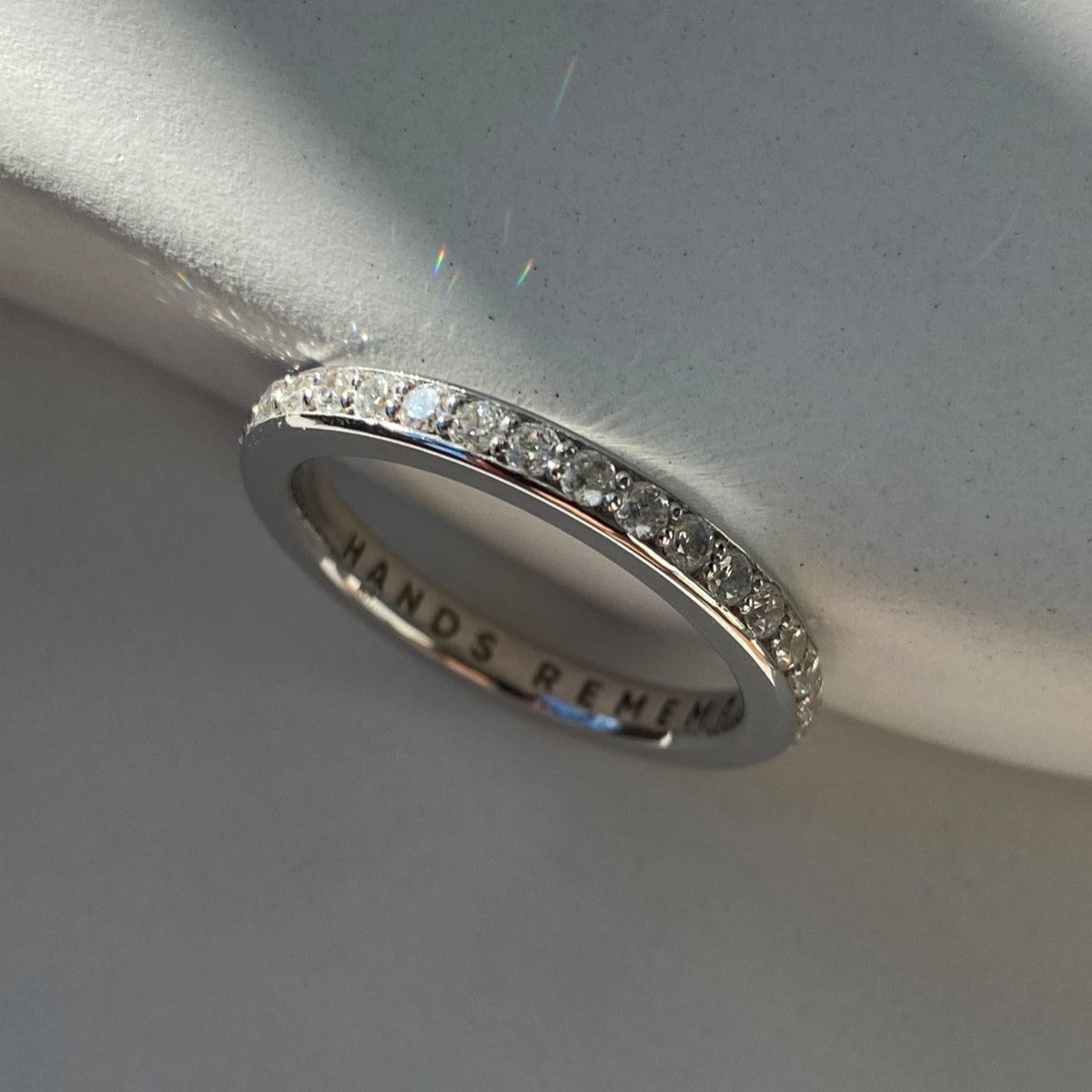 RING "MEMORIES" WITH A FULL CIRCLE OF MOISSANITE | SOLID GOLD